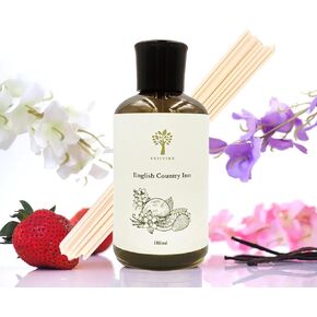 النزل البكر الإنجليزي | مستوحاة من Ritz-Carlton Hotel Reed Diffuser Refill مع حرة القصب العصا | ياسمين ، الفراولة ، عبوات زيت الفانيليا | إعادة ملء اللوبي الممتاز للواك القصب إعادة ملء