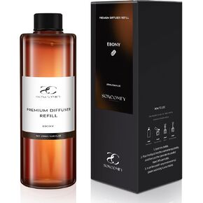 Diffuser Oil Luxury Essential Oils for Diffuser Refill & Air Freshener,Long-Lasting Natural Home Fragrance and Hotel Scent for Diffusers - 8.45 Fl.oz(250ml), Ebony