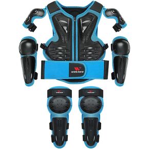 Wosawe Kids Dirt Bike Chest Protector Skating Knee Elbow Pads Youth ATV ATV Spine Kit