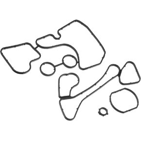 Motoforti No.059117070/059117070B Oil Cooler Gasket for Audi A6 3.0L 2014-2016 / Inner Engine Oil Filter Adapter Gasket/Durable Rubber / 1Set Black Long-lasting