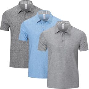 CIMIC 3 Pack Polo Polo Terts for Men Short Sleeve Tennis Quick Dry Performanc Golf Moisture Wicking Tops Tops Tops