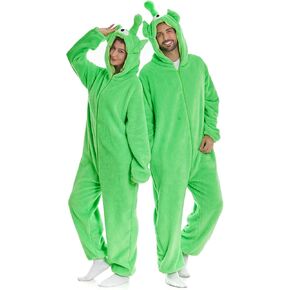HSCTEK Luxury Double-sided Flannel Fleece Adult Alien Onesies with Hoodie