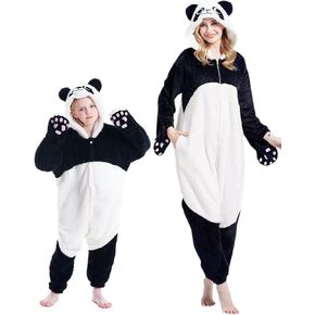 DarkCom Kids Panda Onesie,Women and Mens Cosplay Halloween Animal Costume Christmas Pajamas Sleepwear