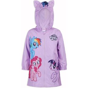 My Little Pony Rainbow Dash, Pinkie Pie Girls Hooded Windbreaker Jacket for Toddlers, and Little Kids