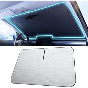 [2025 تم ترقيته] Nmoiss Car Windshield Sun Shade [DOT Matrix plicating] Extended Edge No Light Leakage Design Protect Car Interior من UV Damice Mediance