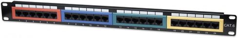 Intellinet Network Solutions Cat6a لوحة تصحيح سطح المكتب المحمية، 24 منفذًا، FTP، 19 بوصة، 0.5 U، كتل دخول علوية 90 درجة، أسود in Saudi Arabia