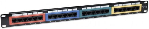 Intellinet Network Solutions Cat6a لوحة تصحيح سطح المكتب المحمية، 24 منفذًا، FTP، 19 بوصة، 0.5 U، كتل دخول علوية 90 درجة، أسود in Saudi Arabia