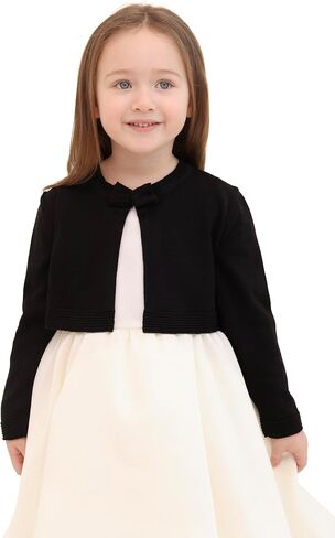 Lilax Little Girls 'Knit Long Sleeve Bowknot Closure Bolero Cardigan in Kuwait