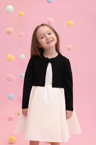 Lilax Little Girls 'Knit Long Sleeve Bowknot Closure Bolero Cardigan in Kuwait