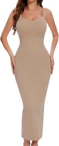 Shapewear Slip Dress for Women Under Dress Tummy Control Long Slip Dress with Back Slit in Saudi Arabia