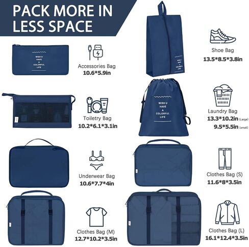 KPX 8 Set Packing Cubes for Travel, Luggage Packing Organizers Accessories Large Toiletries Bag for Clothes Shoes Cosmetics (Strawberry) in Saudi Arabia