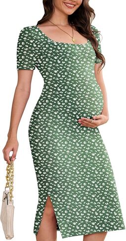 فستان جسم الأمومة الممتد للاستحمام الطفل ، فستان قصير الأمومة للتقاط الصور/غير رسمية in Kuwait