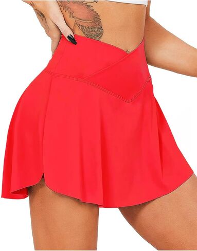 TZLDN Women's Tennis Skirt with Shorts Pockets High Waisted Crossover Pleated Workout Athletic Golf Skorts Skirts in Kuwait