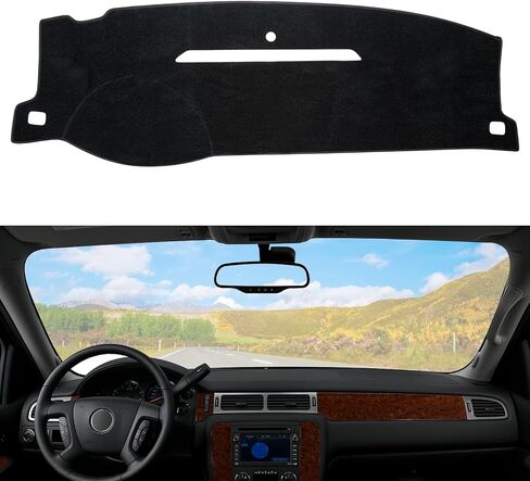Dashboard Dash Cover Mat Carpet Compatible with 07-14 Chevy Tahoe Suburban Denali Avalanche GMC Yukon/XL,07-13 Chevy Silverado Sierra Without Dash Speaker and Only One Glove Box(Airbag box can open) in Saudi Arabia