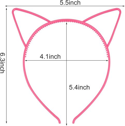 25Pcs Cat Ears Headbands for Women Plastic Kitty Hairbands Cat Ear Hair Hoops Halloween Decorations Hair Accessories for Women Favor for Party Costume Daily Wearing in Kuwait