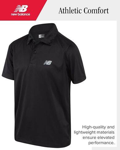 New Balance Boys' Athletic Shorts Set - 2 Piece Performance Short Sleeve Golf Polo Shirt and Active Shorts (Sizes: 8-12) in Saudi Arabia