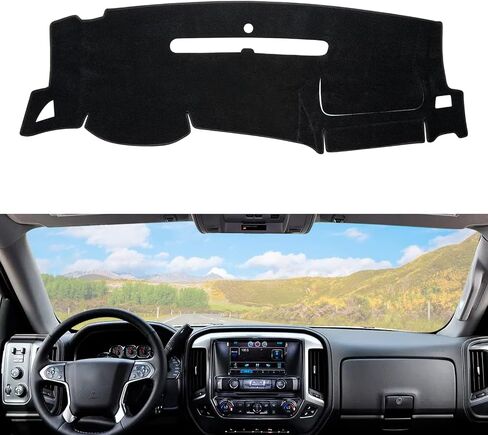 Dashboard Dash Cover Mat Carpet Compatible with 07-14 Chevy Tahoe Suburban Denali Avalanche GMC Yukon/XL,07-13 Chevy Silverado Sierra Without Dash Speaker and Only One Glove Box(Airbag box can open) in Saudi Arabia