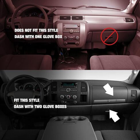 Dashboard Dash Cover Mat Carpet Compatible with 07-14 Chevy Tahoe Suburban Denali Avalanche GMC Yukon/XL,07-13 Chevy Silverado Sierra Without Dash Speaker and Only One Glove Box(Airbag box can open) in Saudi Arabia