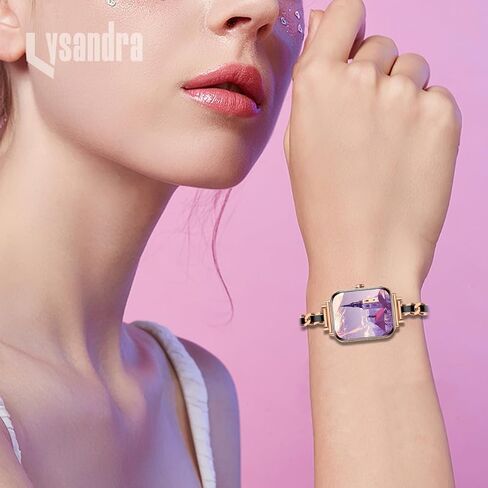 LYSANDRA Slim Gold Bands Women Feminine Elegant Compatible with IDW13,IDW16,IDW19,IDW17 Smartwatch Band, Adjustable Metal Chain Bracelet Strap with Leather for Fitpolo/Woneligo W3 Smartwatch in Saudi Arabia