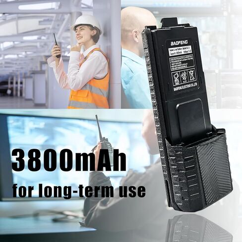 بطارية راديو BAOFENG UV-5R ممتدة 3800 مللي أمبير في الساعة USB-C شحن أحمر بديل لإصدار جديد BF-F8HP لبطارية راديو Bl-5 قابلة لإعادة الشحن ثنائية الاتجاه مع كابل شحن من النوع c in Kuwait