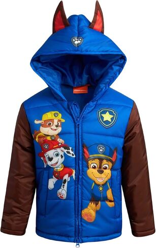 Nickelodeon Boys' Puffer Jacket - Full Zip Up Paw Patrol Hoodie Puffer Jackets - Graphic Jackets for Boys (Sizes: 2T-7) in Saudi Arabia