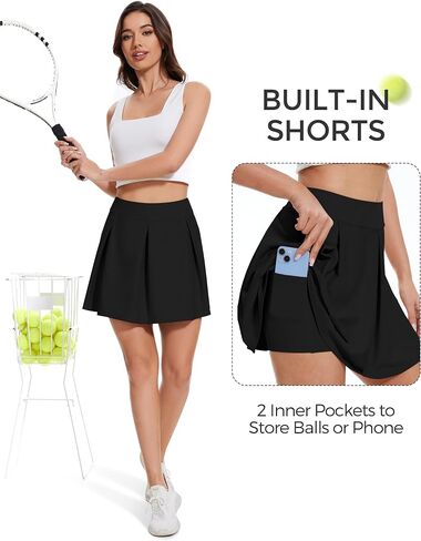 MOTEEPI TENNIS SKIRT مع شورتات شورت غولف رياضي للنساء مع جيوب من أجل التمرين غير الرسمي Runnig in Kuwait