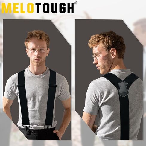 MELOTOUGH Suspenders for Men 2 Inch Wide Y Back Adjustable Elastic Big and Tall Suspenders with Swivel Hooks for Jeans in Kuwait