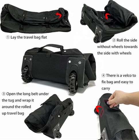 36" Huge Bag with Wheels Extra Large Foldable Duffel Bag Collapsible Rolling Travel Bag Heavy-Duty Cargo Duffle for Travel, Camping & Moving, Water-Resistant 600D Oxford, Black in Kuwait