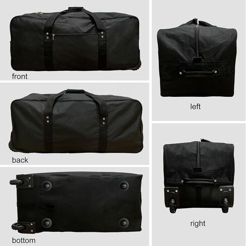 36" Huge Bag with Wheels Extra Large Foldable Duffel Bag Collapsible Rolling Travel Bag Heavy-Duty Cargo Duffle for Travel, Camping & Moving, Water-Resistant 600D Oxford, Black in Kuwait