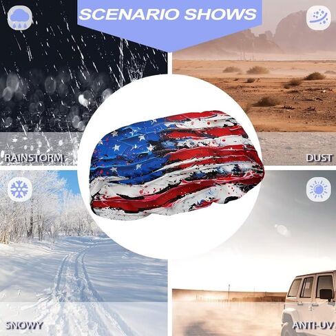 Winch Cover Dustproof & Waterproof Blue Winch Protection Cover Weather Resistant Automotive Winch Accessories (American Flag Oil Painting) in Saudi Arabia