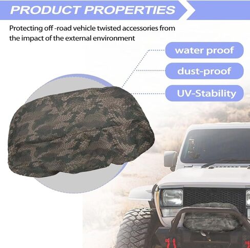 Camouflage Winch Cover Waterproof Winch Protection Cover Dust-Proof Universal Winch Protective Cover Long-lasting for Indoor Outdoor 8500-17500 lbs in Saudi Arabia