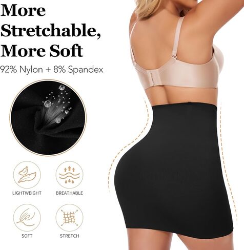 MISS MOLY Shapewear Half Slips for Women High Waist Body Shaper Seamless Tummy Control Skirt Smoother Under Dresses in Kuwait