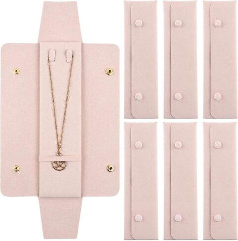 Framendino, 6 Pack Velvet Necklace Case Travel Jewelry Bag Organizer Pouch Holder Box for Women Storage White in Saudi Arabia