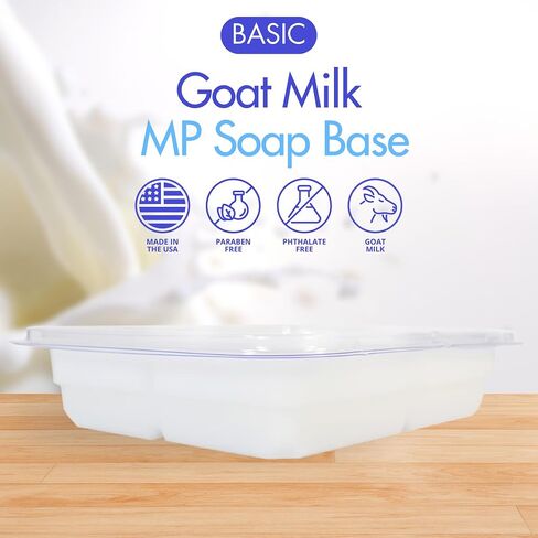 Crafter's Choice 2 Lb. Block Detergent Free Goat Milk Melt & Pour Soap Base, White in Kuwait