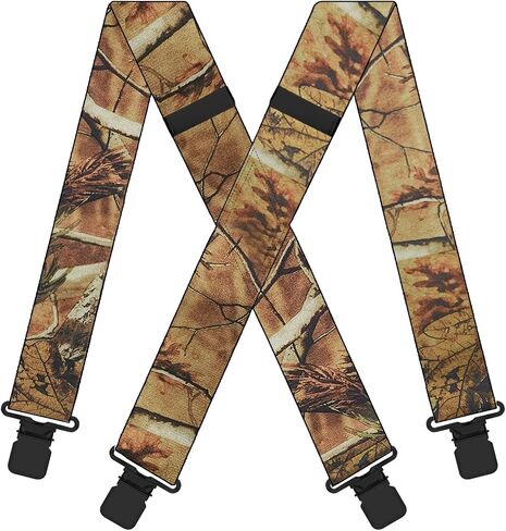 MENDENG Camo Suspenders for Men 2" Heavy Duty Clips - Adjustable X-Back Braces for Hunting and Daily Work in Saudi Arabia