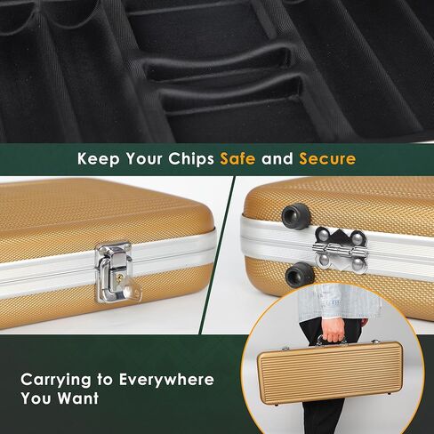 مجموعة بوكر مكونة من 500 قطعة مع 14 جرامًا من رقائق الطين المرقمة، ومجموعات شرائح كازينو تكساس هولدم مع طبقتين من أوراق اللعب البلاستيكية، لألعاب المقامرة في لعبة البلاك جاك in Kuwait