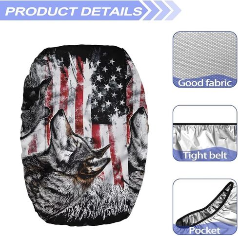 غطاء Winch Cover Rustproof & Waterproof Blue Winch Cover Cover Cover Weather Automotive Winch Accessories (American Flag Ailt Painting) in Kuwait