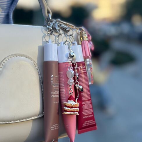 Keychain Cap Compatible with Summer Fridays 0.5 oz Lip Balm, 3 Pack Lip Gloss Keychain Compatible with LANGIGE 0.35 oz Lip Balm (Bow) in Saudi Arabia