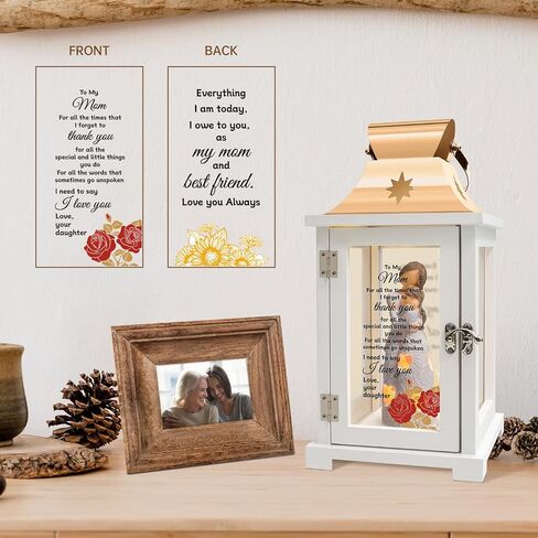 Gifts for Mom from Daughter, Unique Mothers Day Gifts for Mom from Daughter, Mother and Daughter Figurine Lantern Cool Moms Birthday Gift from Daughter, Christmas in Saudi Arabia