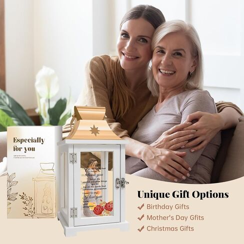 Gifts for Mom from Daughter, Unique Mothers Day Gifts for Mom from Daughter, Mother and Daughter Figurine Lantern Cool Moms Birthday Gift from Daughter, Christmas in Saudi Arabia
