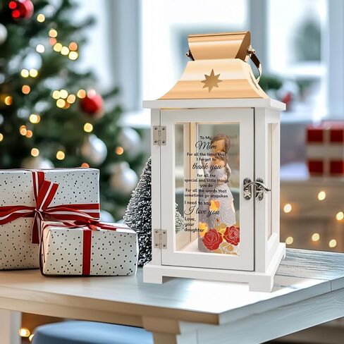 Gifts for Mom from Daughter, Unique Mothers Day Gifts for Mom from Daughter, Mother and Daughter Figurine Lantern Cool Moms Birthday Gift from Daughter, Christmas in Saudi Arabia