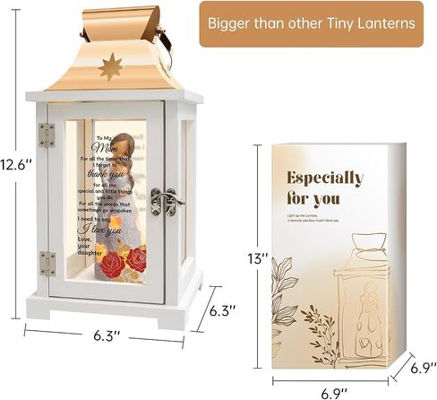 Gifts for Mom from Daughter, Unique Mothers Day Gifts for Mom from Daughter, Mother and Daughter Figurine Lantern Cool Moms Birthday Gift from Daughter, Christmas in Saudi Arabia