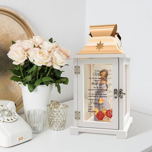 Gifts for Mom from Daughter, Unique Mothers Day Gifts for Mom from Daughter, Mother and Daughter Figurine Lantern Cool Moms Birthday Gift from Daughter, Christmas in Saudi Arabia