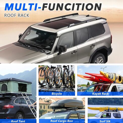 Roof Rack Cross Bars for 2024-2025 Toyota Land Cruiser Prado LC250 J250-200LBS OEM Style Aluminum Alloy Lockable Cargo Carrier Rails in Saudi Arabia