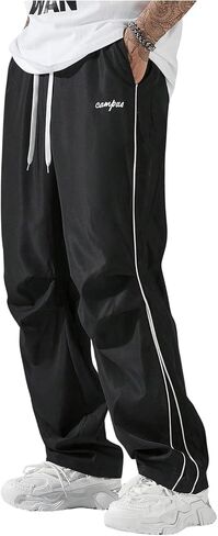 Men's Y2K Baggy Sweatpants Parachute Pants Wide Leg Vintage Track Pants Casual Streetwear in Saudi Arabia