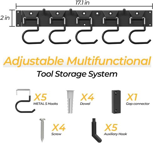 2-Pack Garage Organization, Garage Hooks Heavy Duty, X Broom Holder Wall Mounted, Multifunctional Racks for Gardening, Living Room, and Bathroom in Saudi Arabia