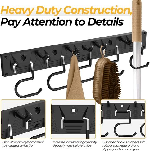 2-Pack Garage Organization, Garage Hooks Heavy Duty, X Broom Holder Wall Mounted, Multifunctional Racks for Gardening, Living Room, and Bathroom in Saudi Arabia