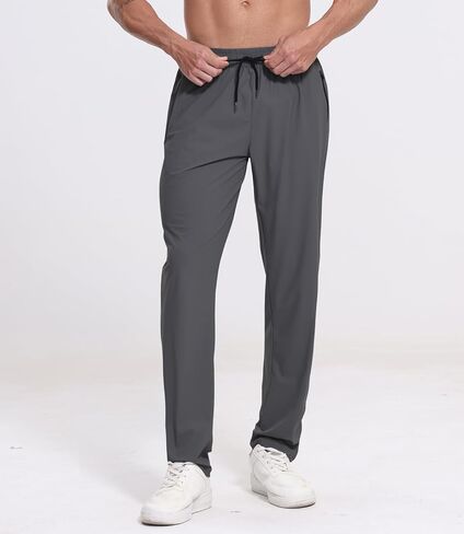 RPOVIG 3 Pack Men's Athletic Sweatpants with Zipper Pockets Workout Gym Running Hiking Active Cooling Stretch Joggers Pants in Kuwait