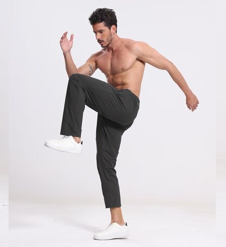 RPOVIG 3 Pack Men's Athletic Sweatpants with Zipper Pockets Workout Gym Running Hiking Active Cooling Stretch Joggers Pants in Kuwait