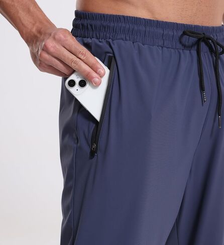 RPOVIG 3 Pack Men's Athletic Sweatpants with Zipper Pockets Workout Gym Running Hiking Active Cooling Stretch Joggers Pants in Kuwait